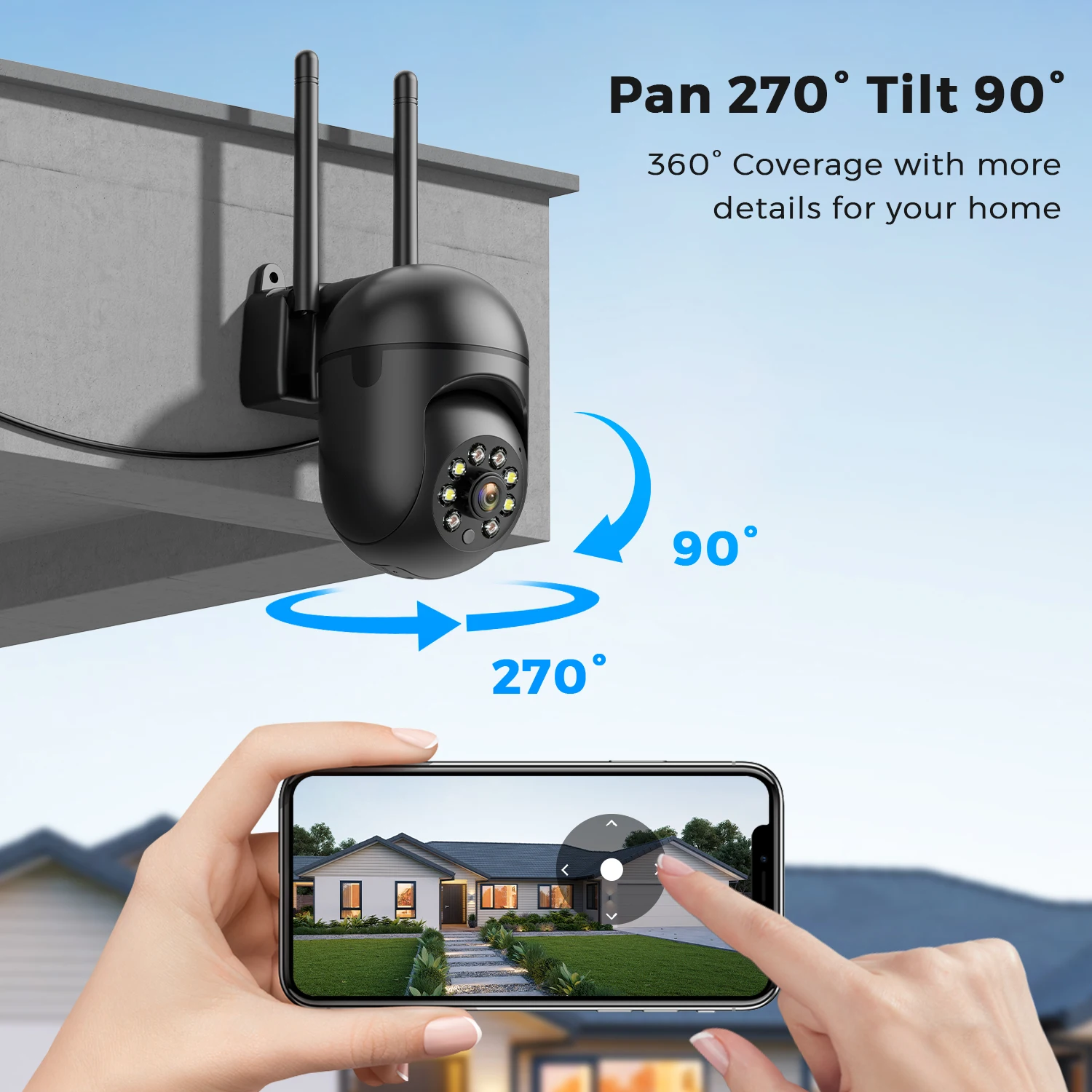 Mini PTZ Wifi Camera 4MP 2K ICsee Surveillance Camera 5X Digital Zoom HD Night Vision Human Detection Home Security Protection