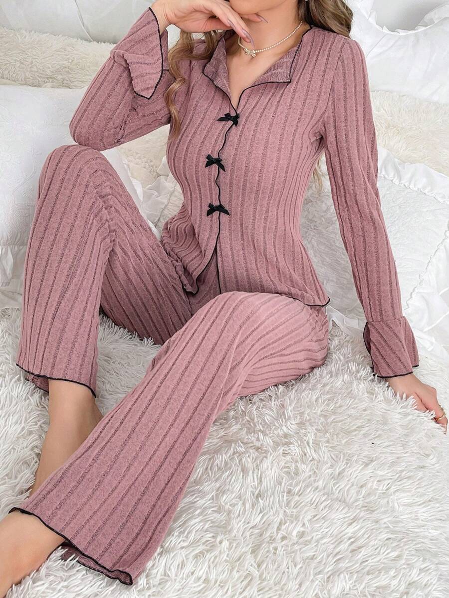 Pyjama deux pièces pour femmes, ensemble de vêtements chauds et décontractés, à la mode et portables, pour la maison, automne et hiver