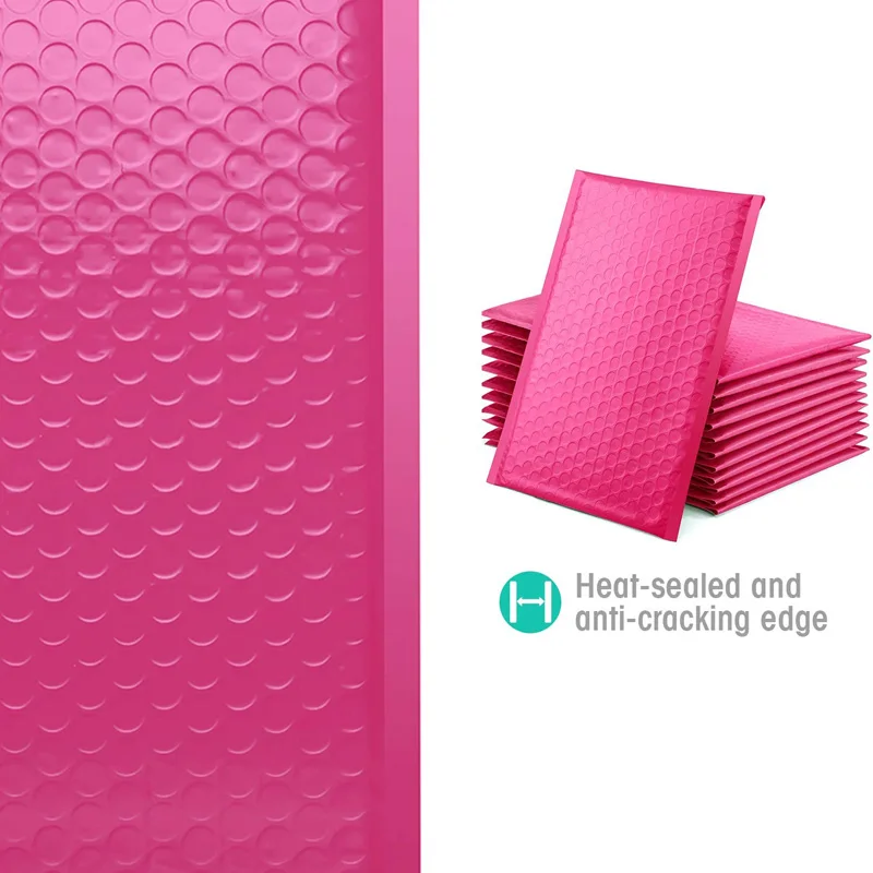 50 pçs embalagem de envio bolha rosa mailer pequenas empresas suprimentos sacos de correio saco de embalagem pacotes envelope mailers escritório