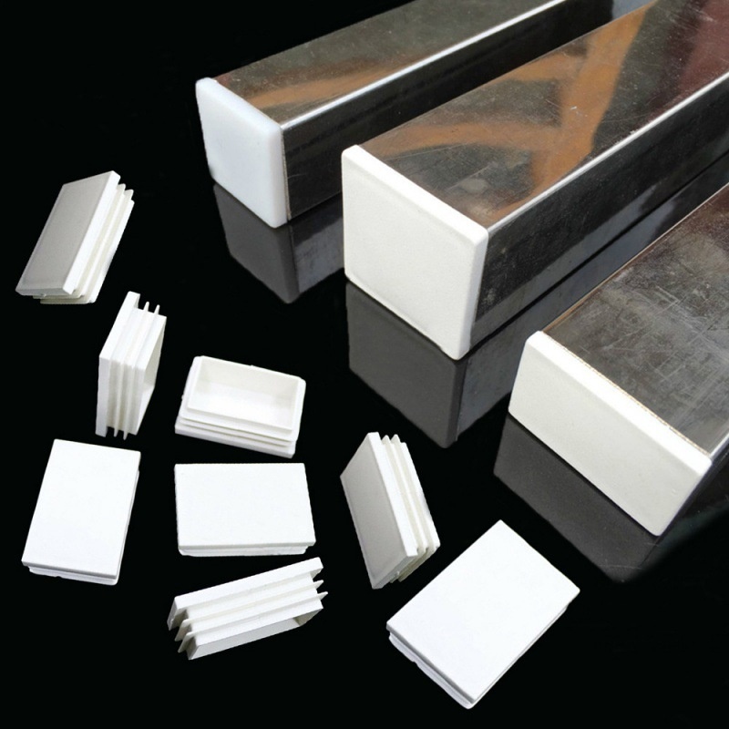 10Pcs White Rectangle Plastic Pipe Plug Blanking End cap 30x30mm square tube plug anti-slip table chair foot cover Home Decor