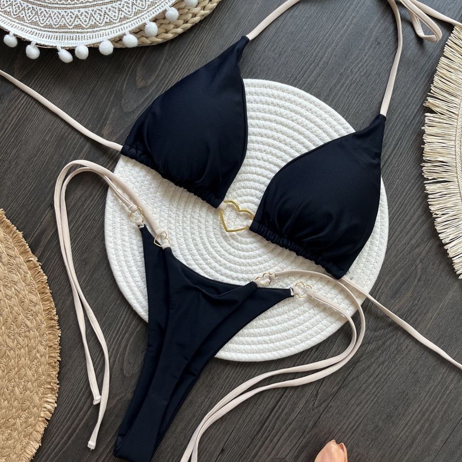 Para Praia 6 Kleuren Solid Braziliaanse Bikini Micro Badmode T-back Badpak Vrouwen Sexy Biquini 2025 String Bikini Set badpak