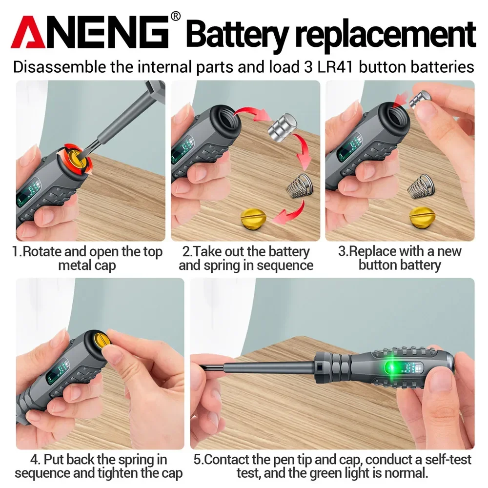 ANENG B05 palabra/cruz fuerte par resaltado destornillador medidor Sensor probador pluma cero Detector en vivo con indicador herramienta eléctrica