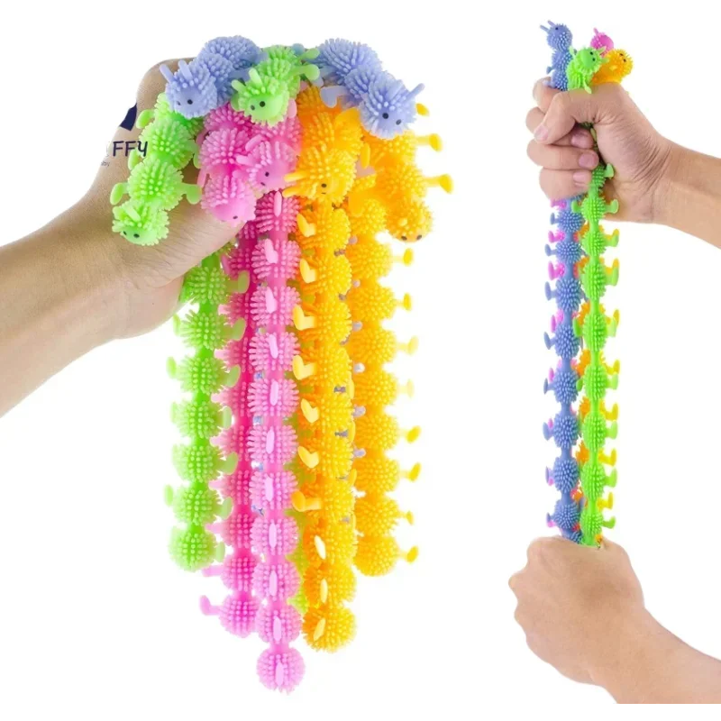 Juguete sensorial de orugas para adolescentes y adultos, cuerda elástica para aliviar el estrés, terapia antiansiedad, 1 ud.