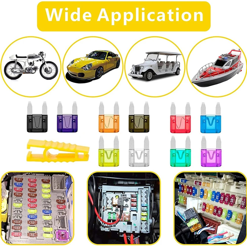 120 small car fuse sheets 2 3 5 7.5 10 15 20 25 30 35A with clip