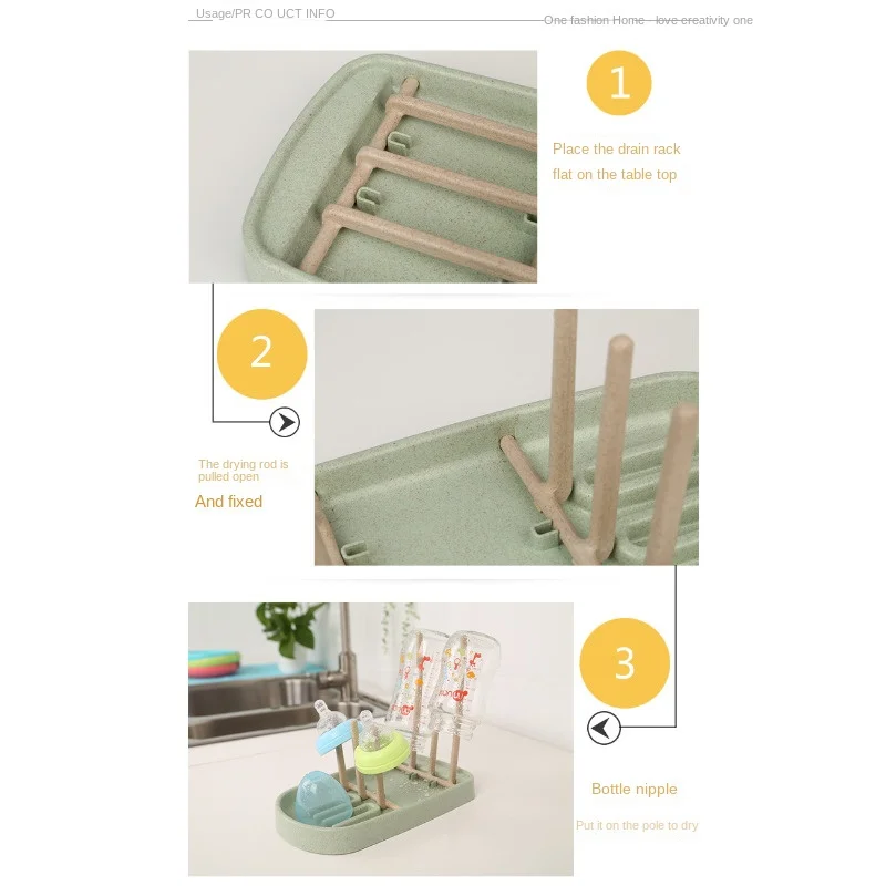 Baby Flasche Weizen Stroh Trocknen Rack Fütterung Tasse Halter Abnehmbare Rack Reinigung Schnuller Zubehör Lagerung Trocknen Regal Sauber