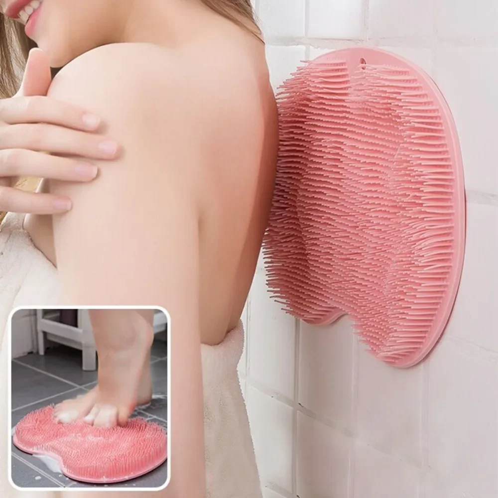 ฝักบัวเท้ากลับ Scrubber ซิลิโคนนวดอาบน้ํา Pad นวดเบาะแปรงดูดถ้วยล้างเท้า Exfoliating แปรง