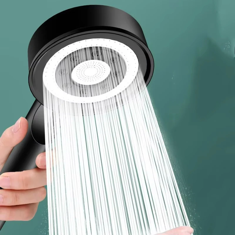 Cabezal de ducha de alta presión, 5 modos, boquilla de ahorro de agua, potente masaje de Spa presurizado, cabezal de ducha de mano, accesorios de baño