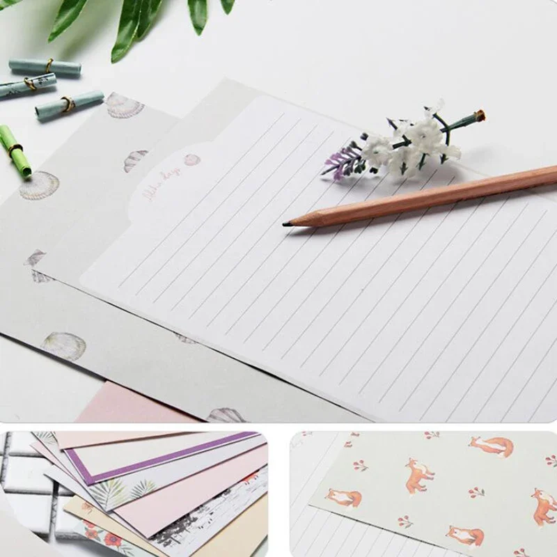 9 個かわいい封筒セットかわいいレターパッド DIY はがき結婚式招待状カード紙カバー韓国文具事務用品