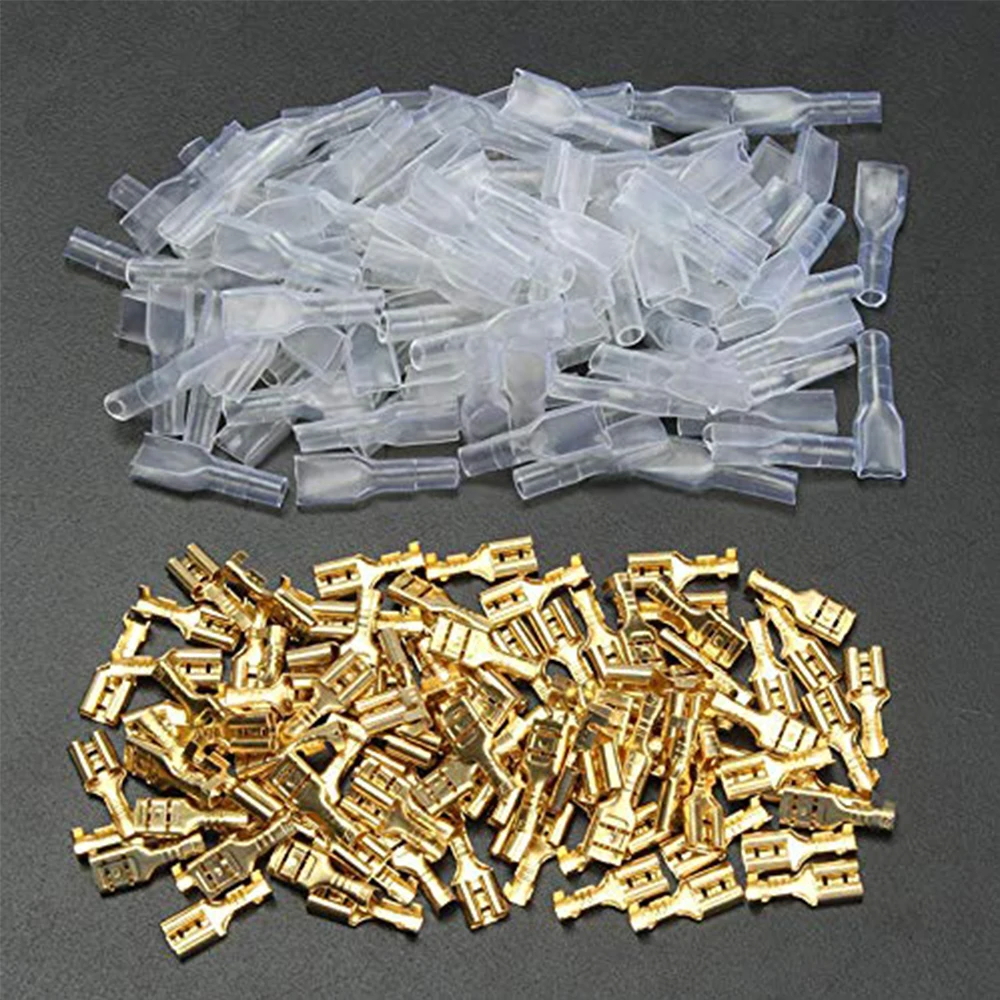 200 PCS 2.8/4.8/6.3mm Quick Splice ชายและหญิง Spade CRIMP TERMINAL Wire Connector Assortment ชุดฉนวน