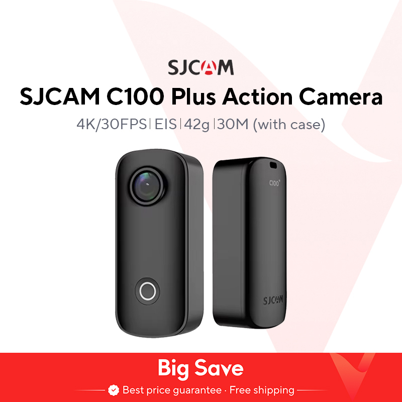 SJCAM C100 Plus Action Camera 4K 30M Impermeabile 2.4G WiFi Action Sport action cam EIS casco da bicicletta motocicli