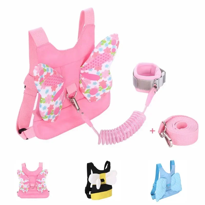 Anti perdido pulseira de pulso para crianças trela mochila bebê segurança caminhada cinto corda moda pulseira macia crianças walker criança pulseira