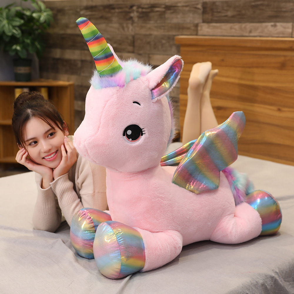 Umarmbare weiche niedliche Einhorn Traum Regenbogen Plüsch tier hochwertige rosa Pferd süße Mädchen Wohnkultur Schlaf kissen Geschenk für Kinder