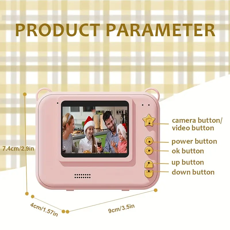 子供デジタルカメラインスタントプリント子供用サーマルプリントカメラインスタント写真印刷カメラおもちゃビデオ 32 グラムクリスマスギフト