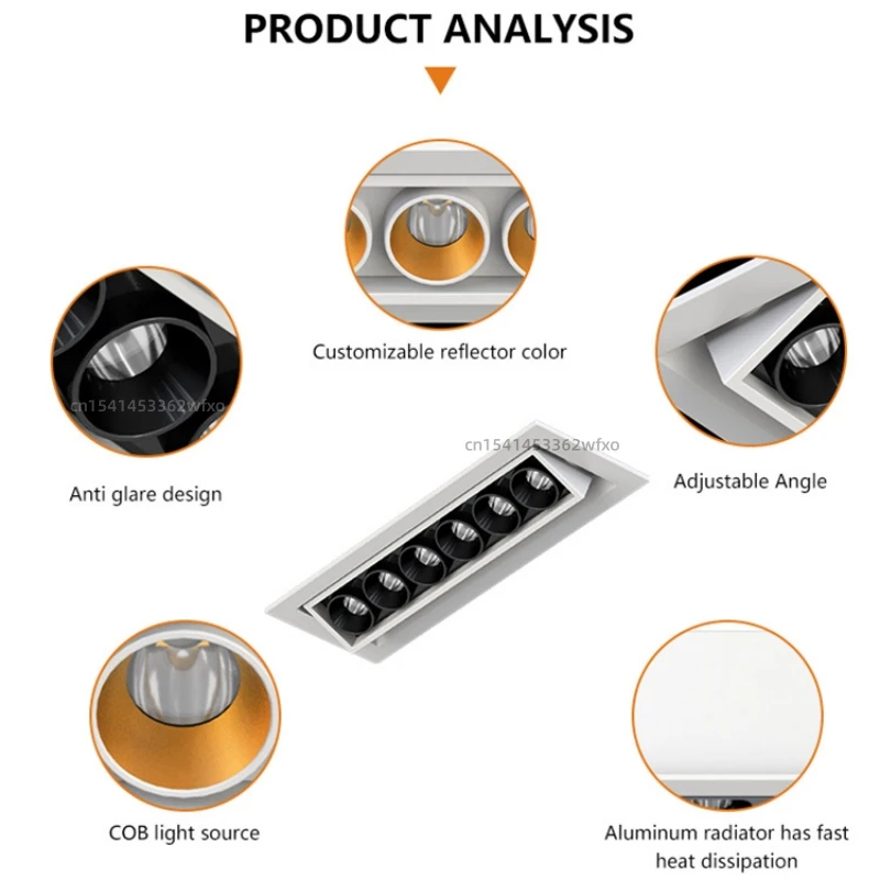 Mini luces LED de cielo regulables, focos COB, luces de rejilla de AC110V-220V, luces de línea, bombillas de iluminación interior para sala de estar