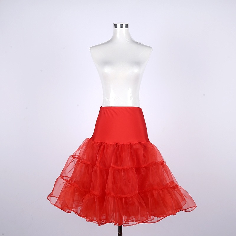 Elegante gonna gonfia sottogonna accessori per feste da donna corto in organza sottoveste di Halloween crinolina da sposa vintage