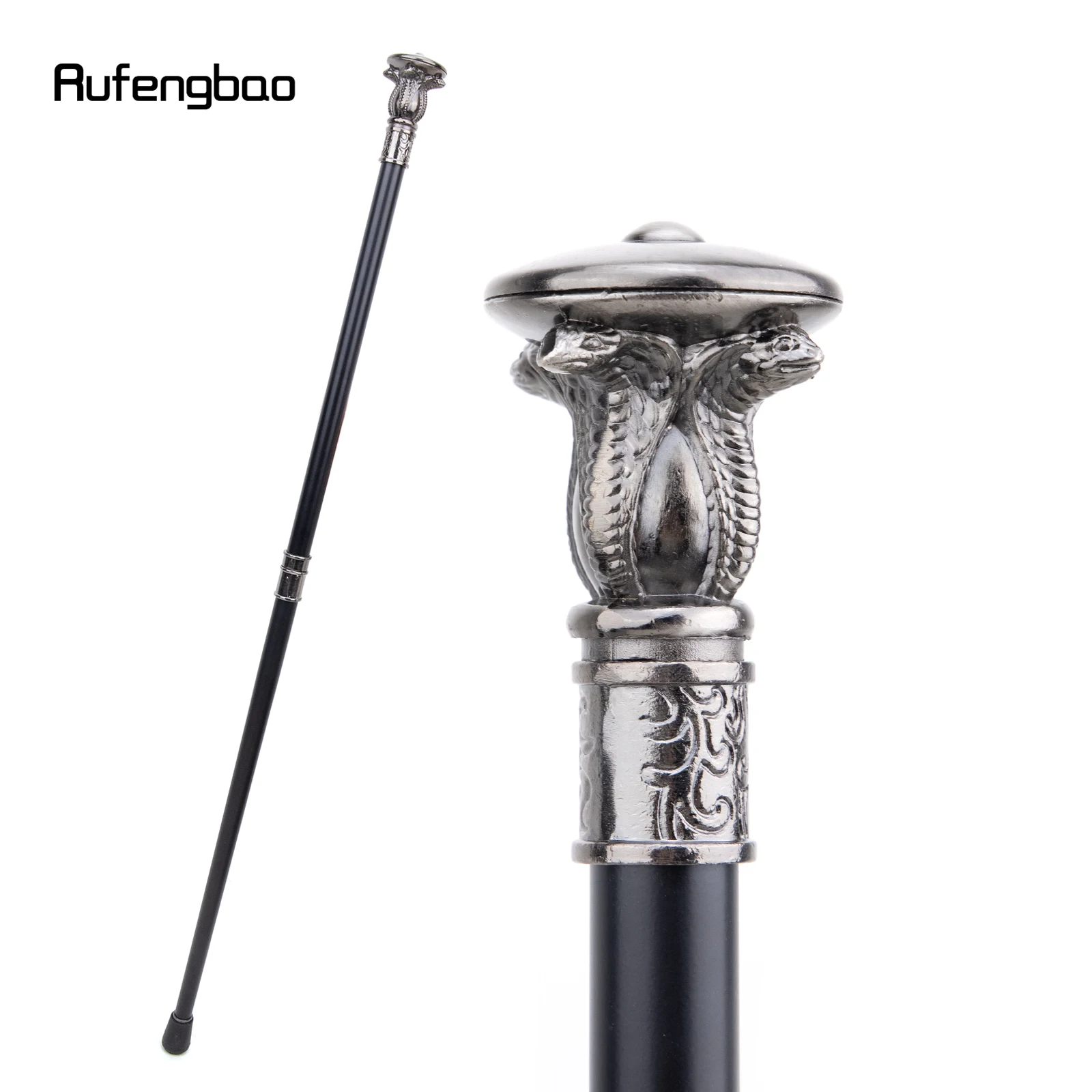 Bastón decorativo de cuatro cabezas para caminar, serpiente, Faraón, caballero, elegante, perilla de bastón de Cosplay, Crosier, 93cm
