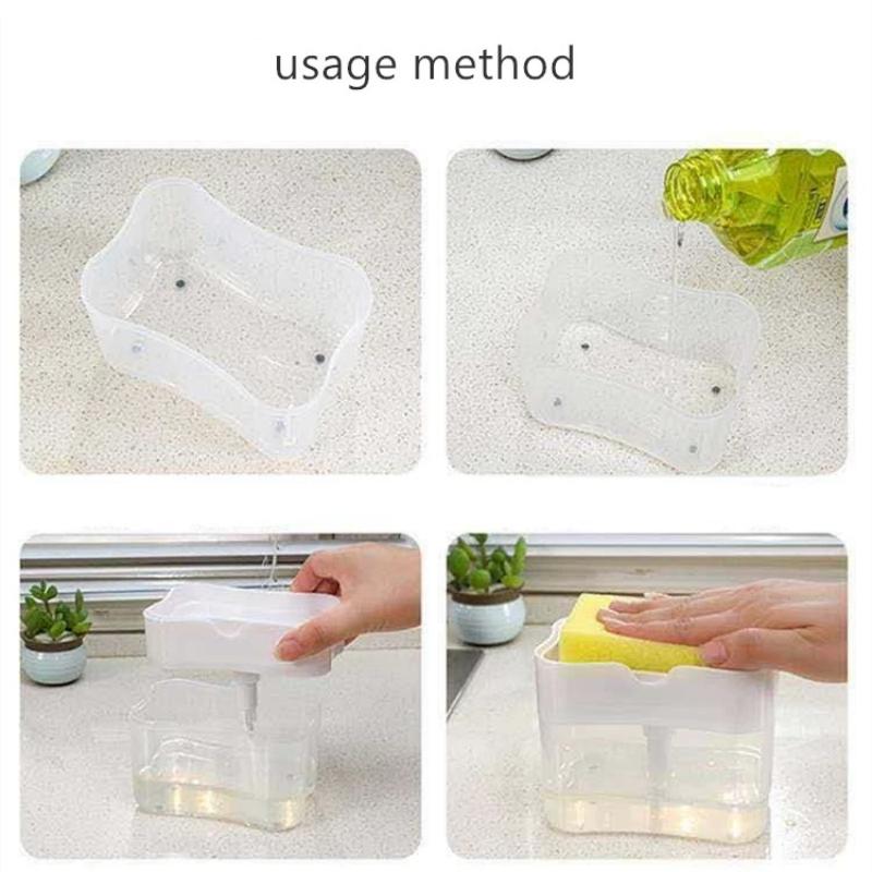 New Bathroom And Kitchen Soap Dispenser Box, Sponge Holder For Washing, Dishwashing With Cloth, And Soap Dispenser For Brushing