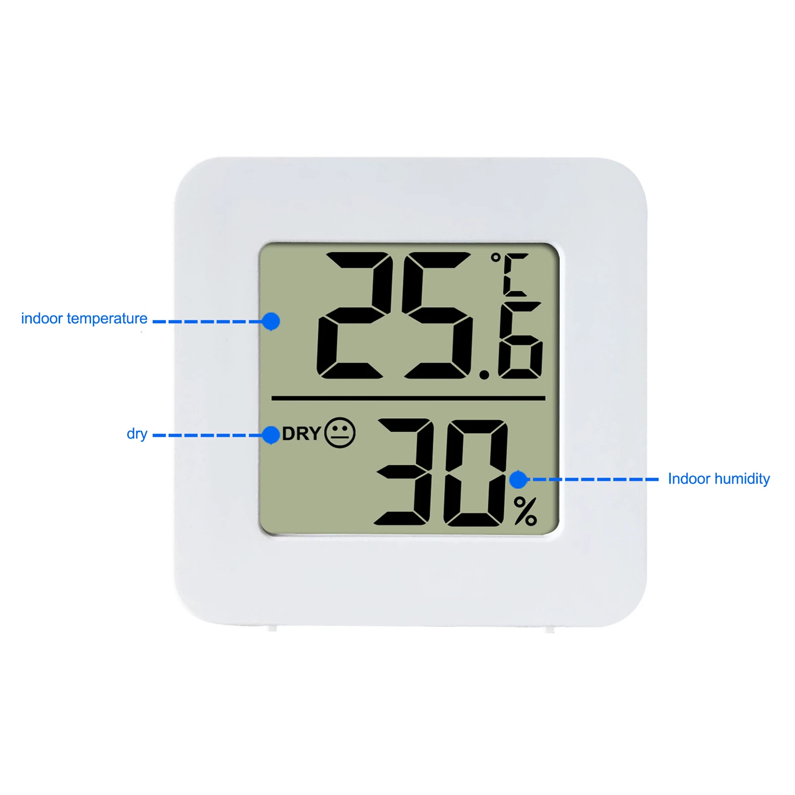 Termometro digitale LCD Igrometro Misuratore di umidità Misuratore di umidità interna Sensore di temperatura ambiente Stazione meteorologica per stanza/casa