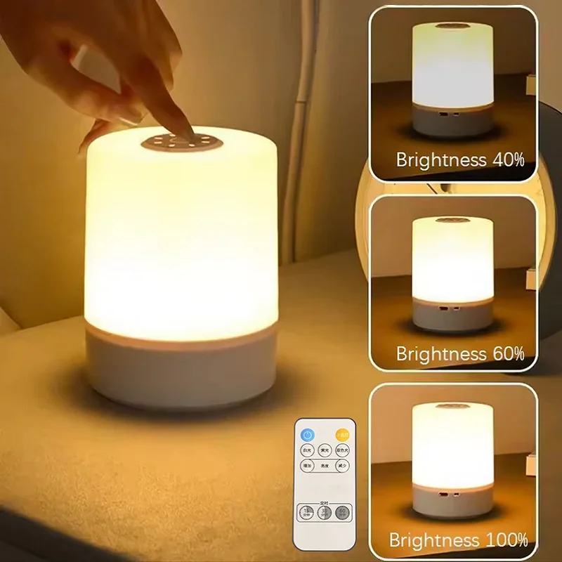 Luci notturne a LED da comodino Ricarica dimmerabile Lampade da notte da tavolo Camera da letto Illuminazione da comodino Decorazione Lampade da tavolo a LED da lettura touch