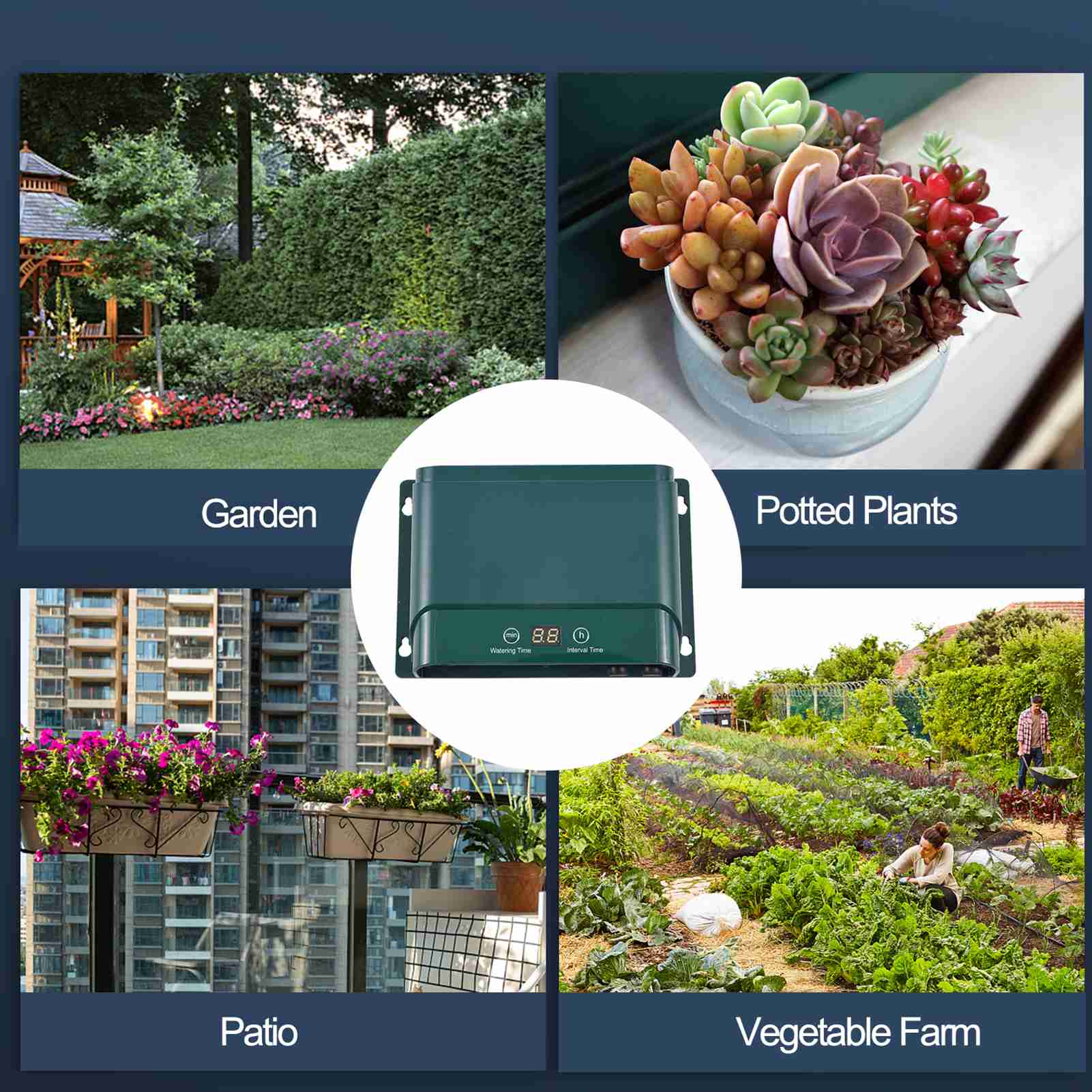 Kit de irrigação por gotejamento automático solar, sistema de irrigação automática para jardim, 7 modos de temporização, 30 modos de rega