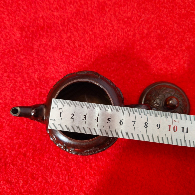 Vintage Pure Copper Teapot Dragon and Phoenix Auspicious Small Copper Teapot Dragon Flying Phoenix Dancing Wine Pot Copper Pot