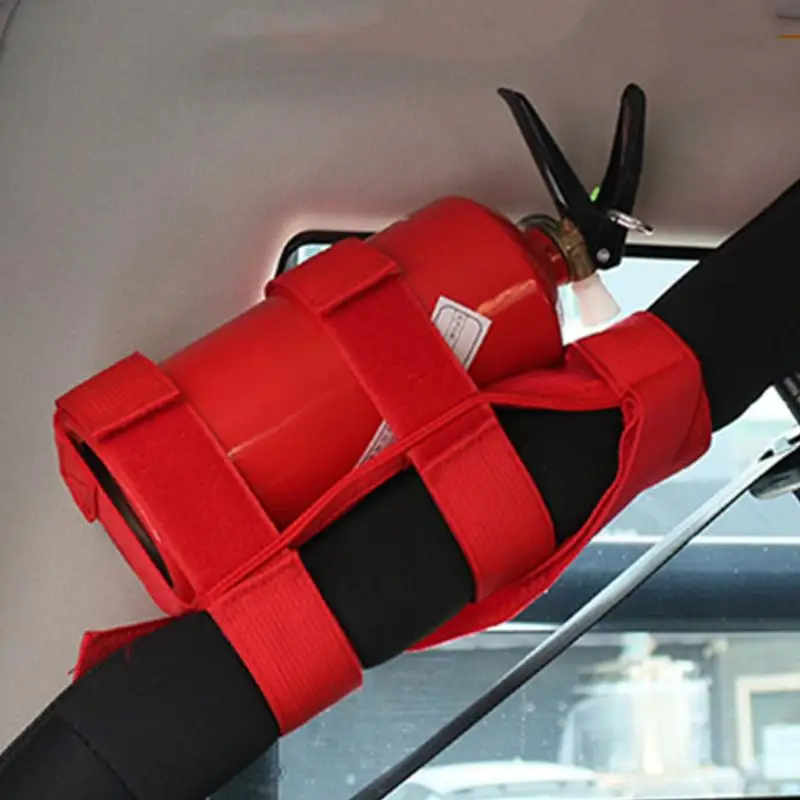 Roll Bar Fire Extinguisher Mount Adjustable Closure Fire Extinguisher Support Fixing Strap Multifunctional Mount Bracket For