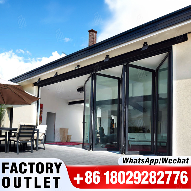 Porta dobrável de alumínio de qualidade superior porta dobrável pesada para loja e sala divisória