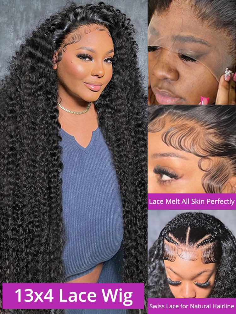 250 Dichte HD 13X6 Transparente tiefe Wasserwelle lockiges Echthaar Lace Frontal Perücke 46 50 52 Zoll 13X4 Lace Front Echthaarperücken