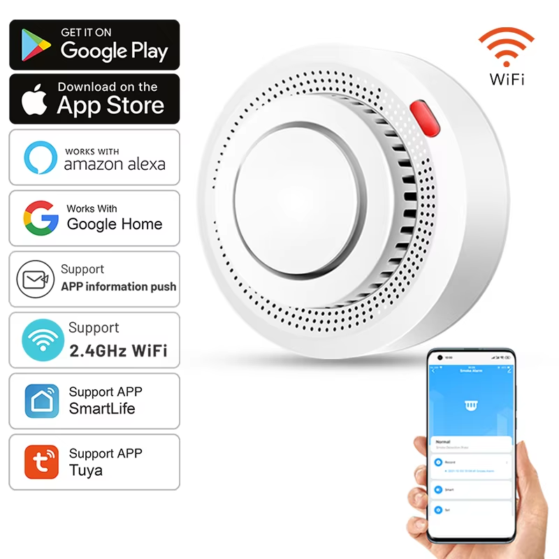 Tuya Smart WiFi Rauch Sensor Feuer Schutz Rauchmelder 85dB Sound Security System Feuerwehr Smartlife APP Steuerung