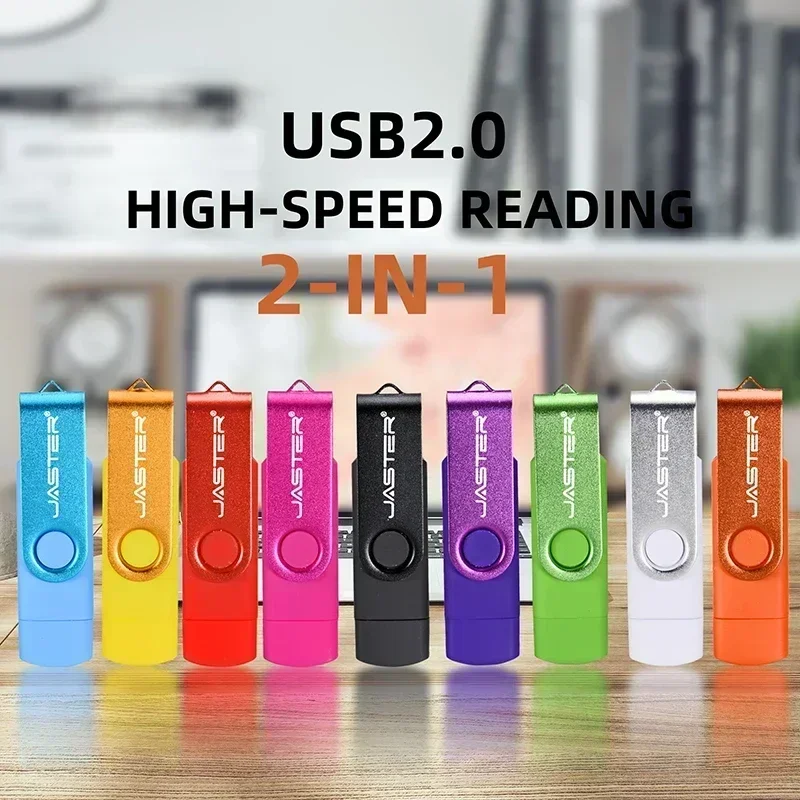 JASTER Tốc Độ Cao USB OTG Bút 64Gb 32Gb USB 16Gb Xoay Được Bút cho Android Micro/Máy Tính Doanh Nhân Quà Tặng