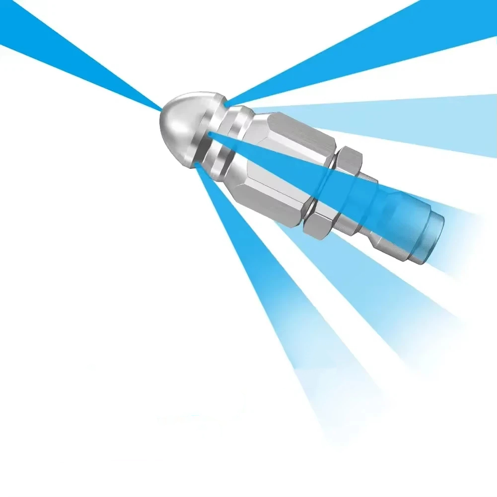 Water Jet High Pressure Sprayer Nozzle Clean Sewer 1/4" Stainless Steel Pressure Washer Quick Plug Drain Hose Nozzle Tool Water