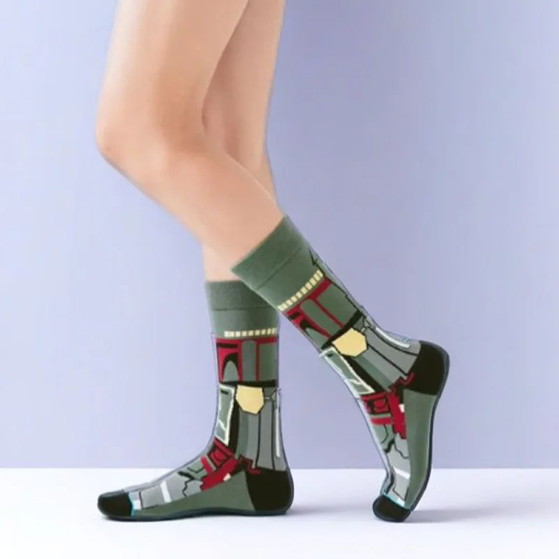 1 par Otoño Invierno calcetines de Anime película calcetines de mujer maestro Yoda R2-D2 calcetines de Cosplay Wookiee Caballero Jedi novedad calcetines de hombre 37-45