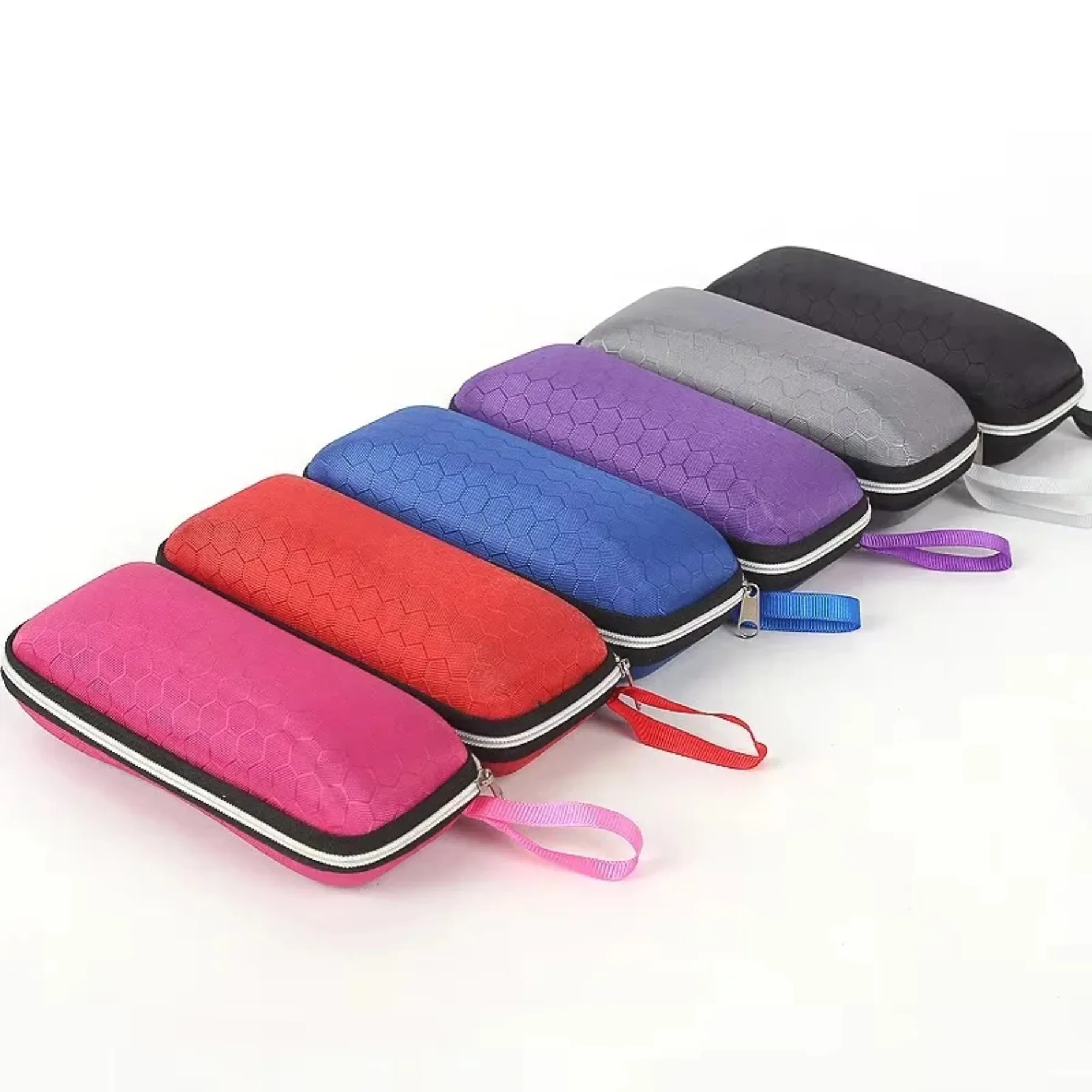Estuche de gafas portátil para mujeres y hombres, caja de gafas de sol con cordón y cremallera, funda protectora para gafas