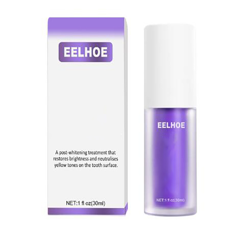 Pasta de dientes blanqueadora púrpura, 30ml, elimina las manchas, Reduce el cuidado del amarillento para las encías, aliento fresco, brillo de los dientes 2023