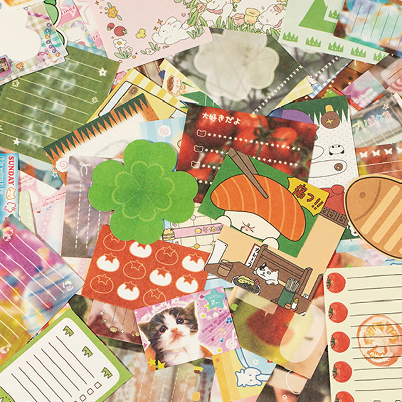 4 stil 200 Teile/beutel Stimmung Graffiti Alten Morgen Stil Haftnotizen Material Pack DIY Handbuch Material Telefon Fall Tagebuch Decorati