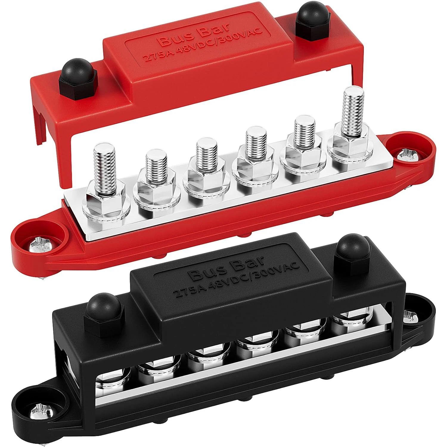 DaierTek 275A バスバー端子台バスバー 12V 配電ブロック 6 × M8 自動車サウンドオーディオ車の電源ディストリビュータ