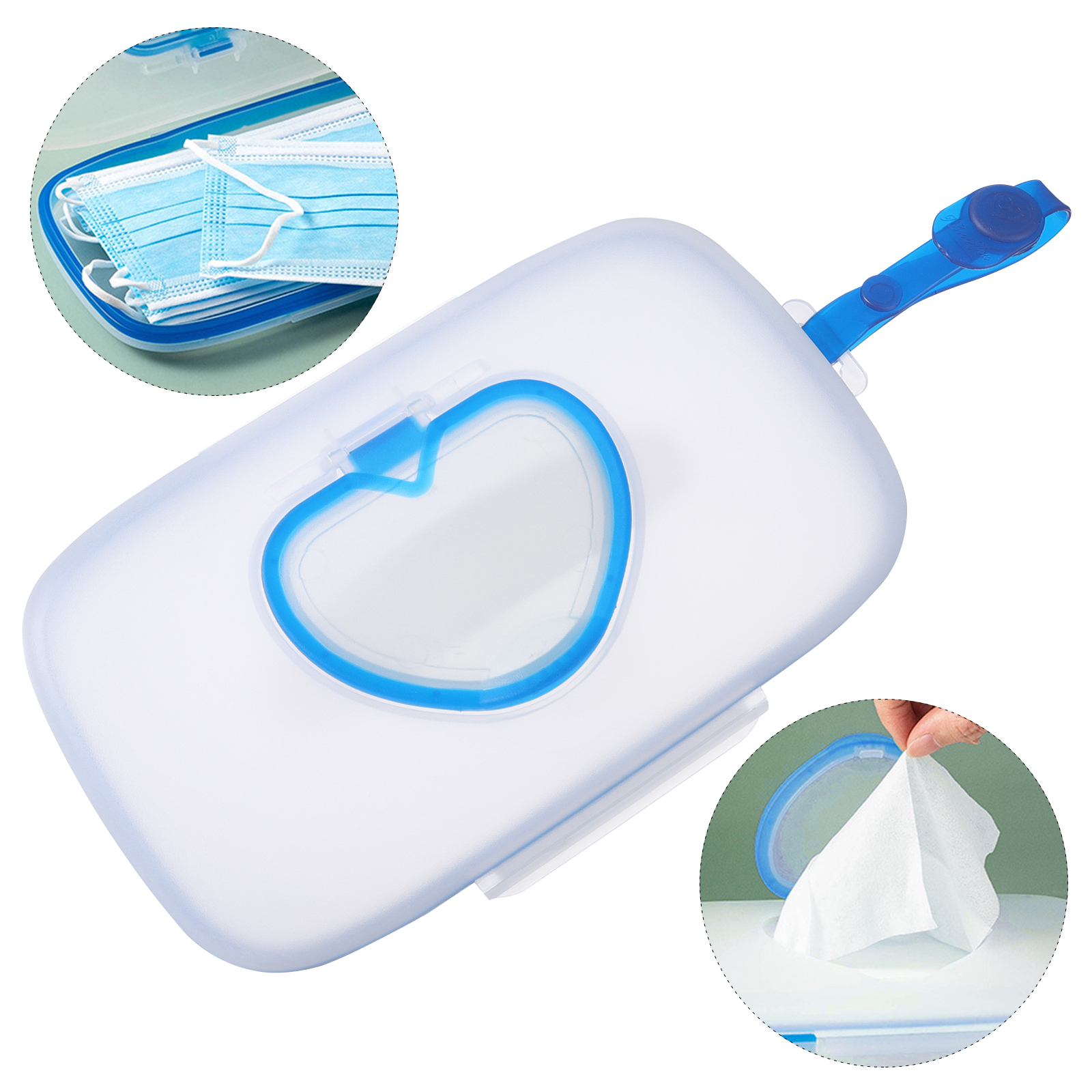 Porta lenços umedecidos Caso Caixa portátil Armazenamento externo de plástico úmido Pp