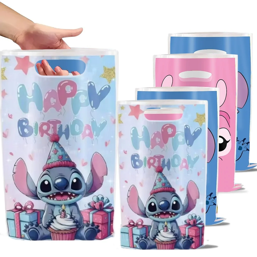 Disney Lilo&Stitch Party Gift Bags 10/20/30Pcs Plastic Stitch Candy Bag Goodie Bag for Kids Birthday Party Favors Supplies Decor