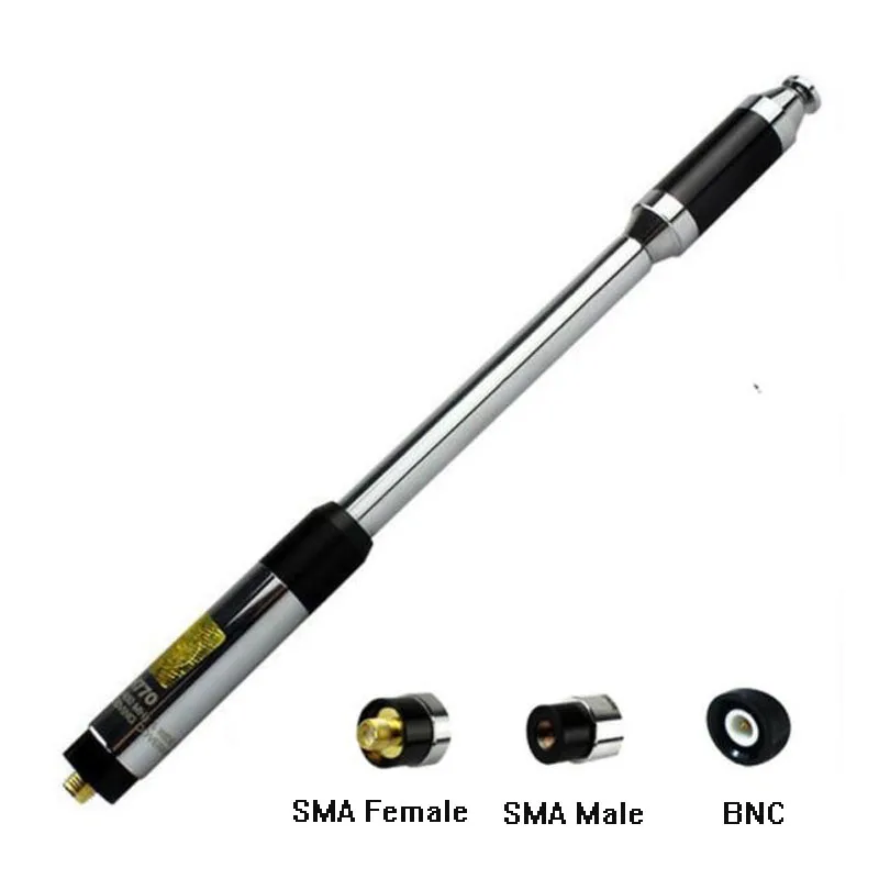 High gain rh770 antenne dual band sma männlich/sma weiblich/bnc stecker RH-770 teleskop antenne für kenwood baofeng UV-5R UV-82 radio