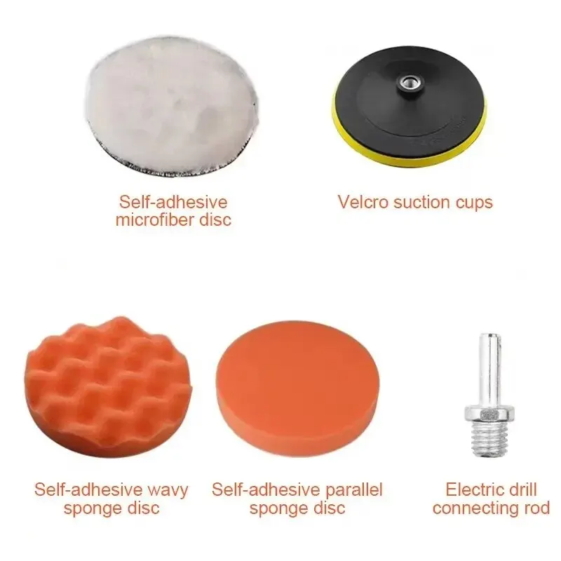 Set di piastre in spugna per lucidatura, imitazione peluche, ceratura angolare, molatura, pulizia, spugna, ruota, set di bellezza per auto, lucidatura per trapano elettrico