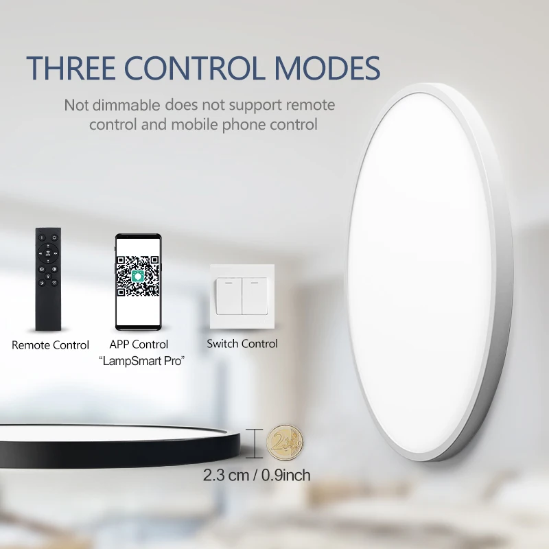 Đèn Led Âm Trần Siêu Mỏng Hiện Đại 20Inch Lớn Ốp Trần Phòng Khách Độ Sáng Mờ AC85-265V Bảng Điều Khiển Ánh Sáng cho Căn Phòng
