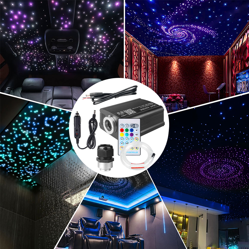 16 ワット車の屋根スターライトきらきら光ファイバーライト天井スター照明キット RGBW アプリ音楽制御車星空天井ランプ