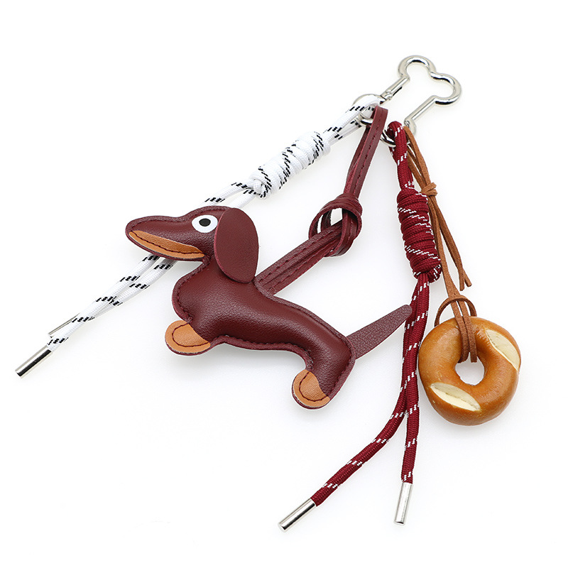 Novo dos desenhos animados personalizado chaveiro saco pingente série salsicha cão em forma de saco pendurado decoração para presente