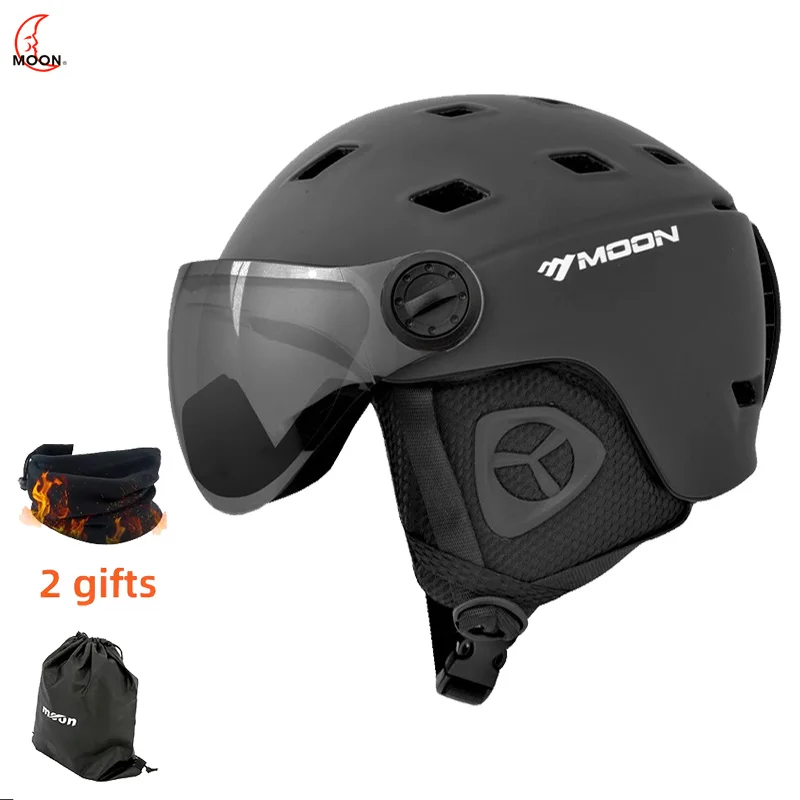 MOON Snow Visor Интегрированное защитное оборудование для формирования очков, лыжный шлем, спорт на открытом воздухе, зима