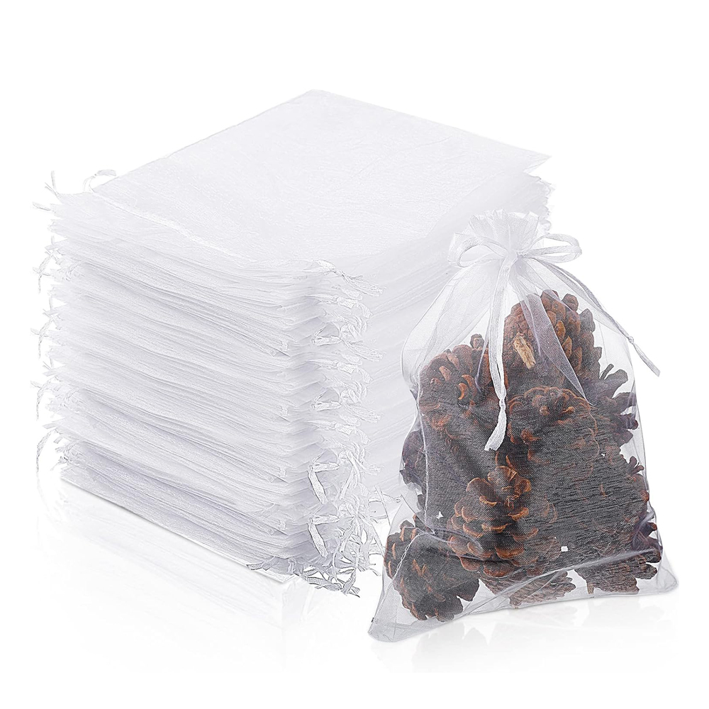 50 шт./партия, мешочки из органзы на шнурке