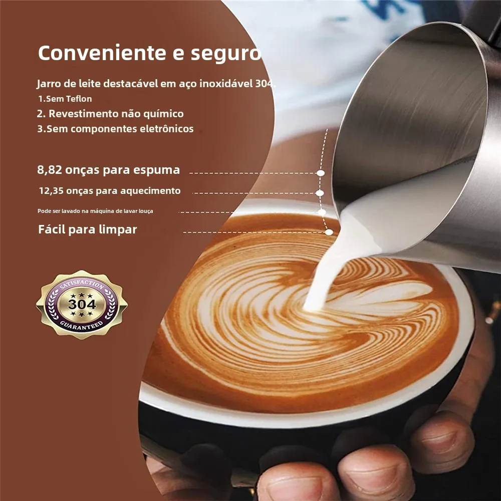 Devisib 4 em 1 batedor de leite automático elétrico espuma mágica instantânea 350ml jarro de aço inoxidável máquina de lavar louça segura quente e fria