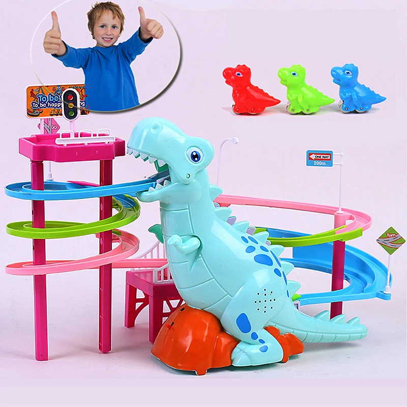 Dinosaur Track Park Dinosaur Climbing Stairs Educational Toys Puzzle Game Birthday Gift For Children