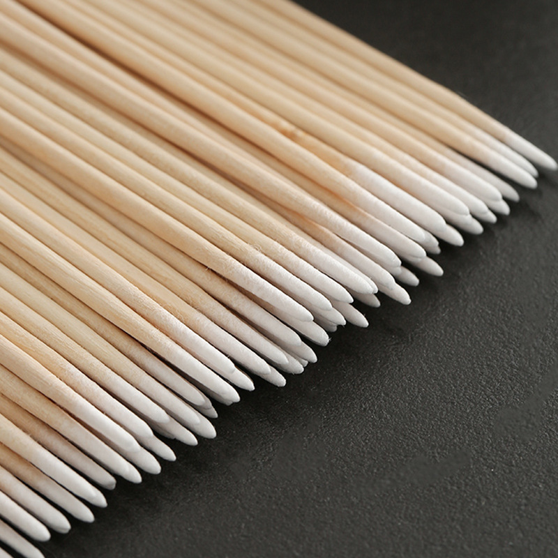 100 ชิ้นเล็บไม้ Swab ทําความสะอาด Sticks Bud เคล็ดลับไม้หัวฝ้ายเล็บรายละเอียด Corrector เล็บ Remover Art เครื่องมือ