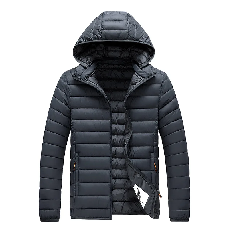 Jaqueta masculina de algodão leve acolchoada de algodão plus size 8XL para o inverno: estilo listrado multicolorido com capuz