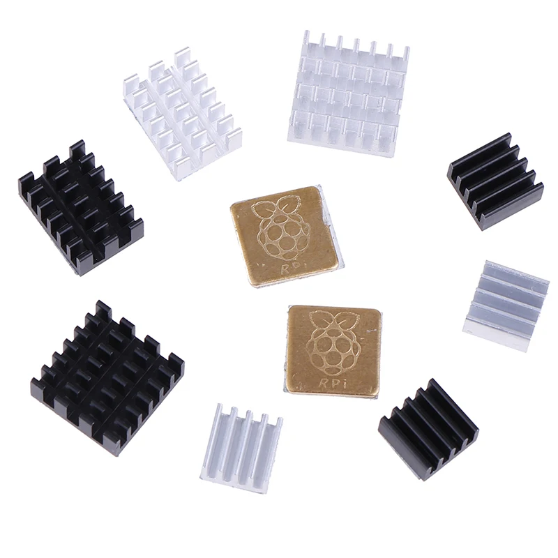 5Pcs Voor Raspberry Pi 2/3/4 3B + 4B Aluminium Heatsink Radiator Cooler Kit Voor Raspberry Pi 4 (Goud)